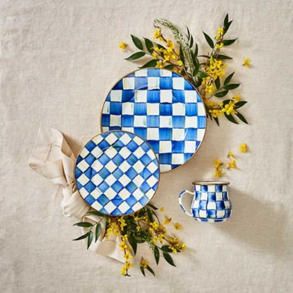 Set of 2 - Royal Check Salad/Dessert Plate - Picture 7 of 9